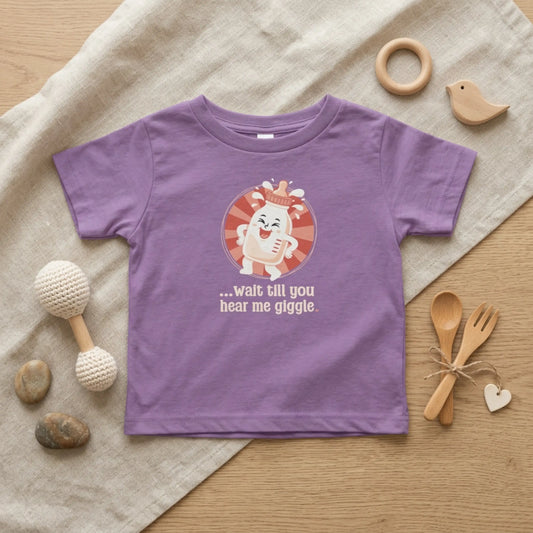 “Wait till you hear me giggle” Infant Tee — Cute Giggle Baby Shirt