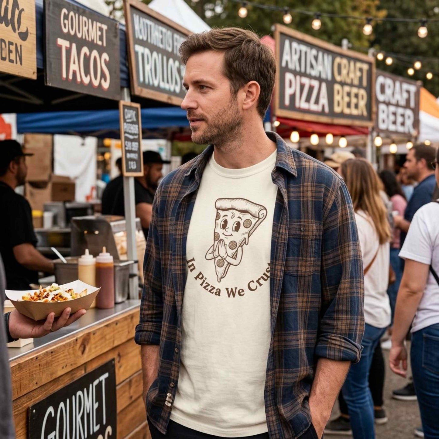 "In Pizza We Crust" T-Shirt — Cute Cartoon Pizza Slice Tee
