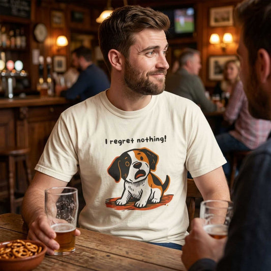 "I Regret Nothing" Unisex Tee - Funny Puppy T-Shirt