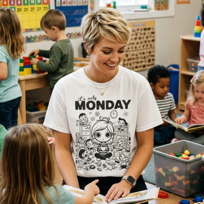 It's Only Monday T-Shirt — Cute Kawaii Desk Chaos Tee