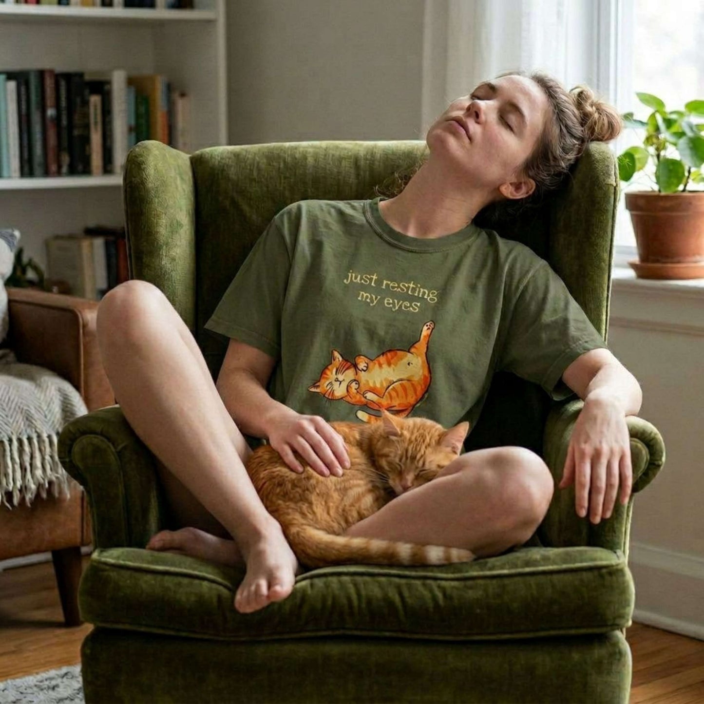 "Just Resting My Eyes" T-Shirt — Awkward Cat Nap Graphic Tee