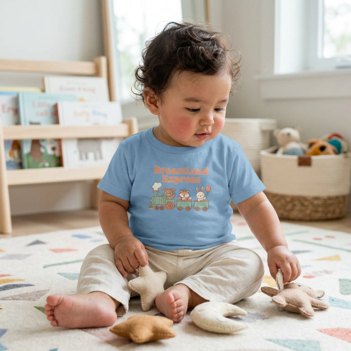 "Dreamland Express" Infant Tee — Cute Train Graphic Baby Shirt