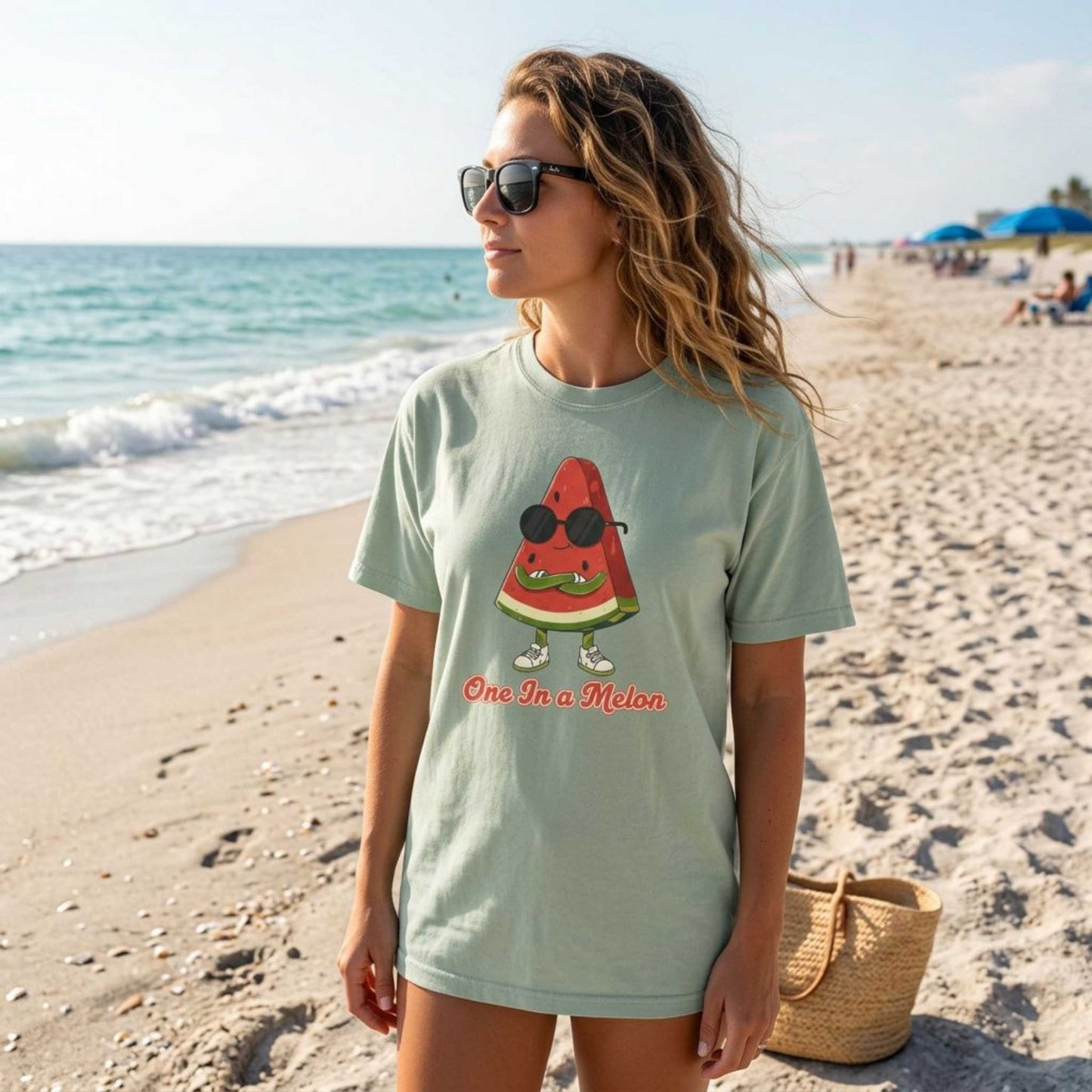 One in a Melon T-Shirt — Cute Sunglasses Watermelon Graphic Tee