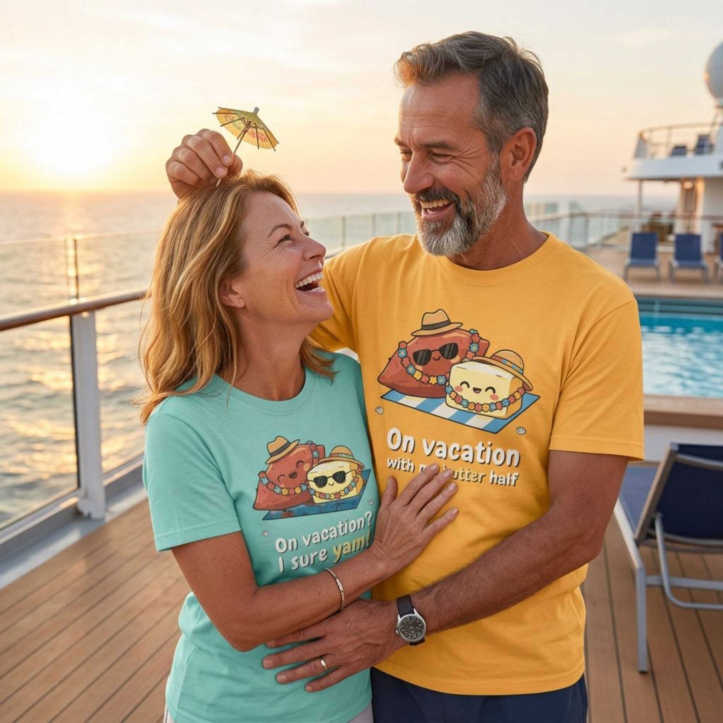 "On vacation with my butter half" Couples Tee —  Cute Vacation Yam Butter Summer T-Shirt