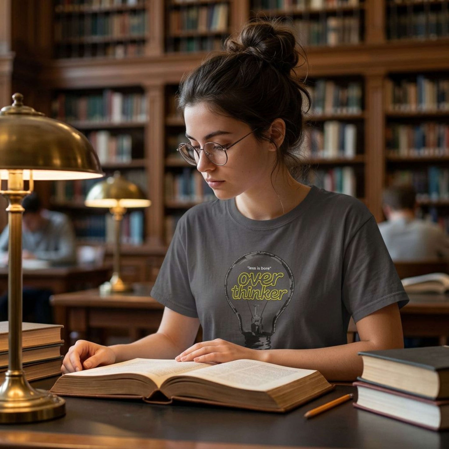 "Overthinker: Less Is Bore" Lightbulb T-Shirt - Smart Funny Tee