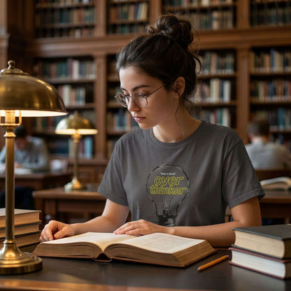 "Overthinker: Less Is Bore" Lightbulb T-Shirt - Smart Funny Tee