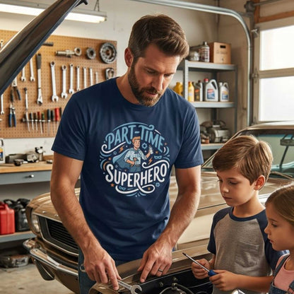 Part-Time Superhero T-Shirt — Funny Dad & Hero Appreciation Tee