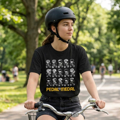 Pedal for the Medal Graphic Tee — Cute Cycling Crew Illustration T-Shirt