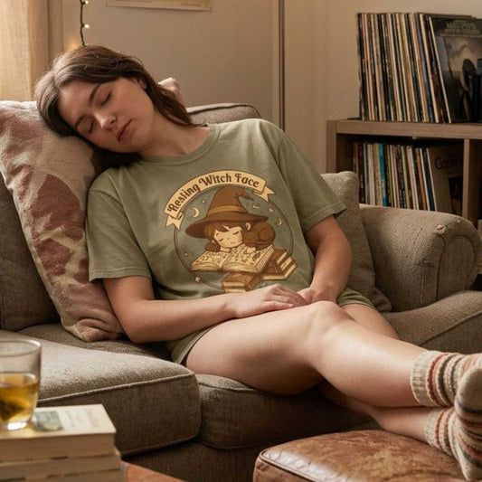 Resting Witch Face T-Shirt — Cute Witch Sleeping Graphic Tee