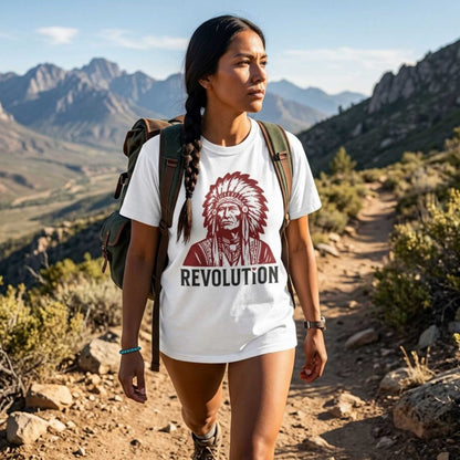 Revolution Graphic T-Shirt - Native Chief First Nation Illustrated Tee