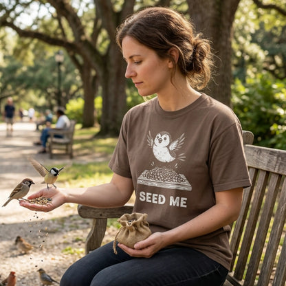 "Seed Me" Bird Watching T-Shirt - Funny Birder Gift - Bird Lover Humor