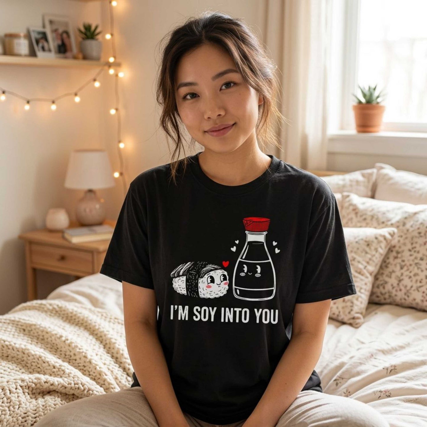 "I'm Soy Into You" T-Shirt — Cute Sushi & Soy Sauce Lovers Couple Graphic Tee
