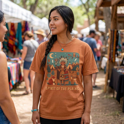 'Spirit of the Plains' T-Shirt — Native-Inspired Spiritual Graphic Tee