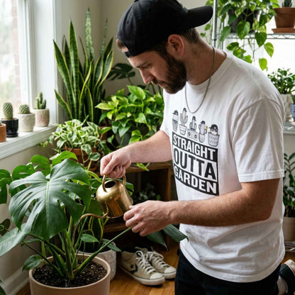 "Straight Outta Garden" T-Shirt — Old School Hip Hop Plant Lover Tee