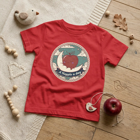 “A Napple a Day” Toddler Tee — Cute Apple Nap Graphic Kids Shirt