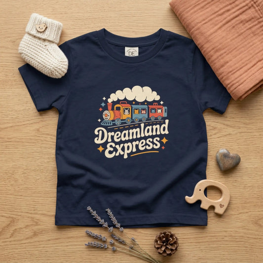 "Dreamland Express" Toddler Tee — Cute Train Kids Graphic T-Shirt