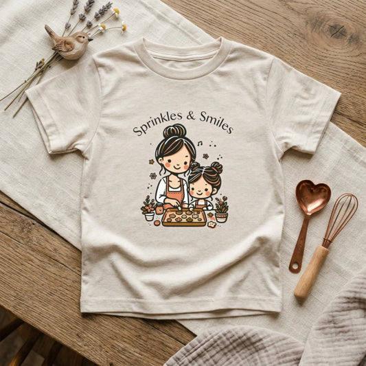 "Sprinkles & Smiles" Toddler Tee —  Mom & Me Baking Graphic Shirt
