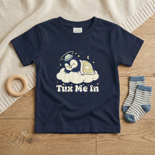 'Tux Me In' Toddler Tee —  Sleepy Penguin Short Sleeve Kids Shirt