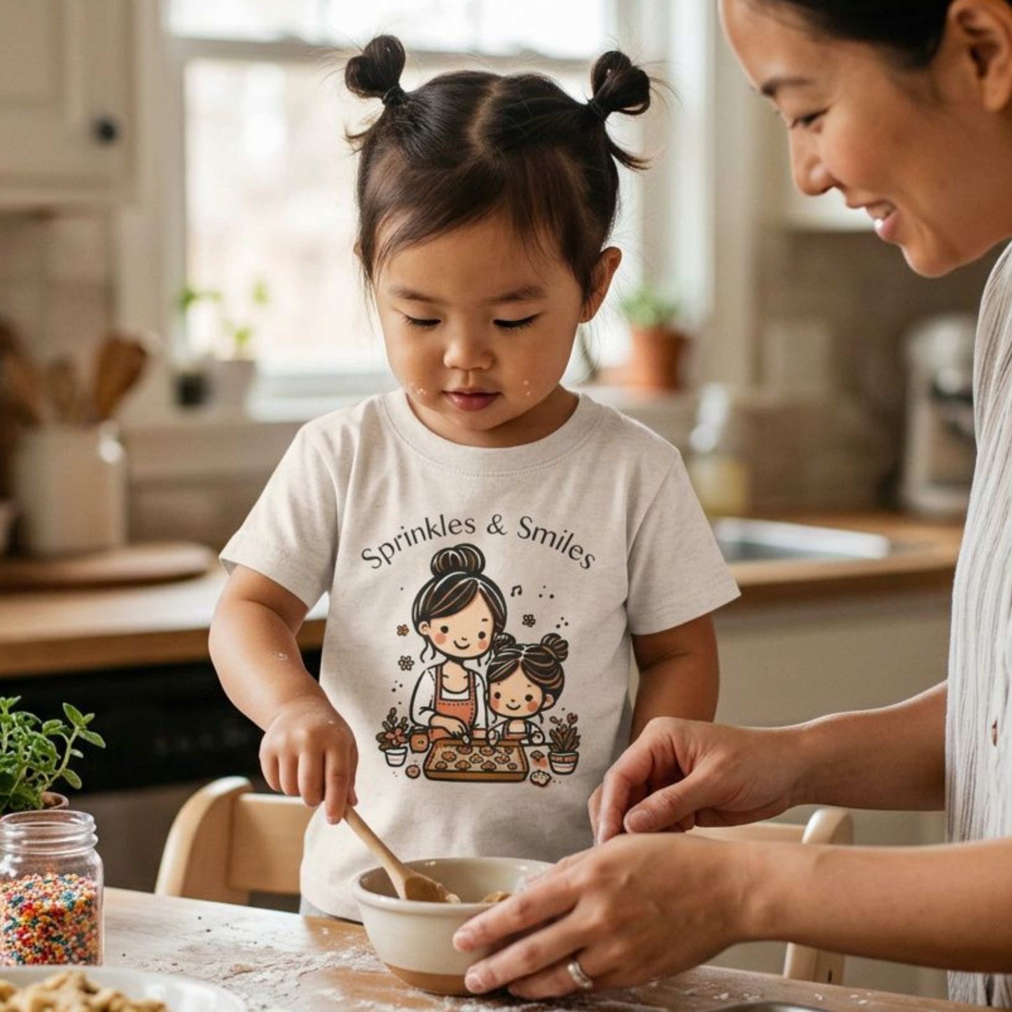 "Sprinkles & Smiles" Toddler Tee —  Mom & Me Baking Graphic Shirt