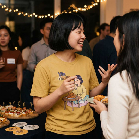 “Yin & Yam” T‑Shirt — Cute Unisex Fun Existential Snack Illustration Tee