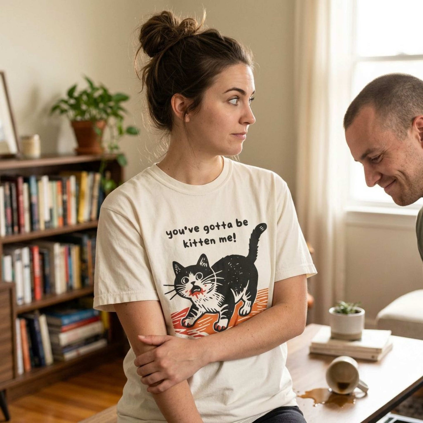 "You've Gotta Be Kitten Me!" Cat Graphic T-Shirt — Cute Retro Playful Kitty Tee