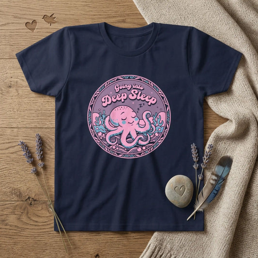 "Going Into Deep Sleep" Youth Tee — Cute Octopus Underwater Graphic Shirt