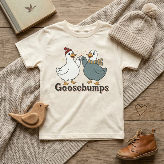 "Goosebumps" Youth Tee - Cute Winter Geese Kids Shirt