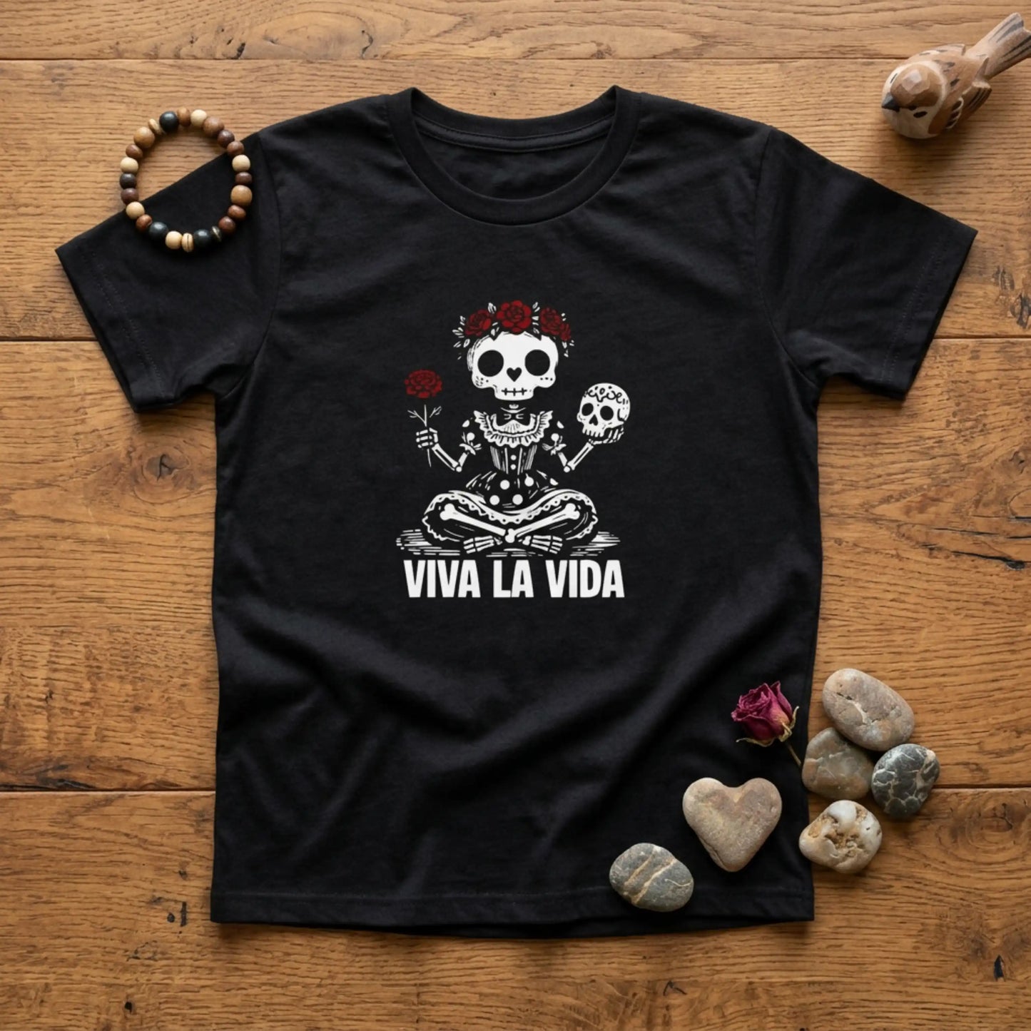 'Viva La Vida' Youth Tee - Day of the Dead Skull Girl Graphic
