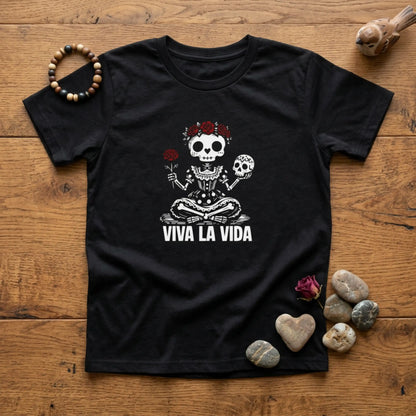 'Viva La Vida' Youth Tee - Day of the Dead Skull Girl Graphic