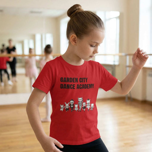 "Garden City Dance Academy" Youth Tee — Kids Dance Club Cartoon Dancers T-Shirt