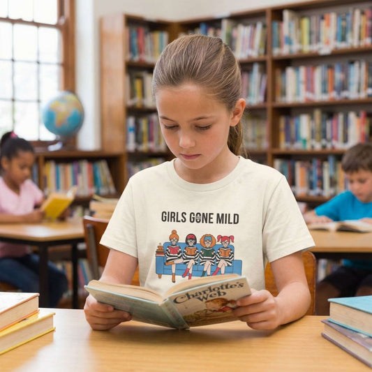 "Girls Gone Mild" Youth Tee – Cute Reading Club Graphic T-Shirt