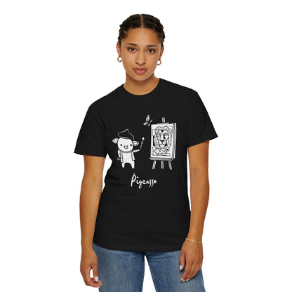 "Pigcasso" Pigment T-Shirt — Cute Pig Artist Illustration Painter Tee
