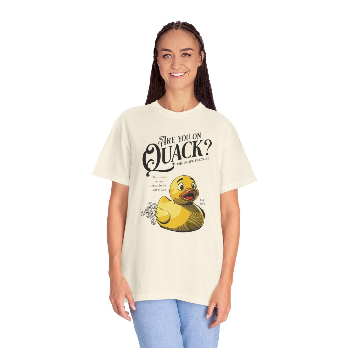 "Are You On Quack?" Graphic T-Shirt — Vintage Illustration Rubber Duck Tee