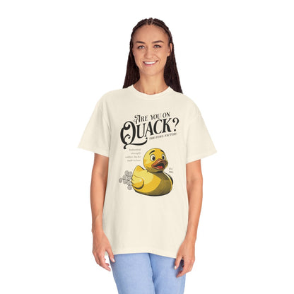 "Are You On Quack?" Graphic T-Shirt — Vintage Illustration Rubber Duck Tee