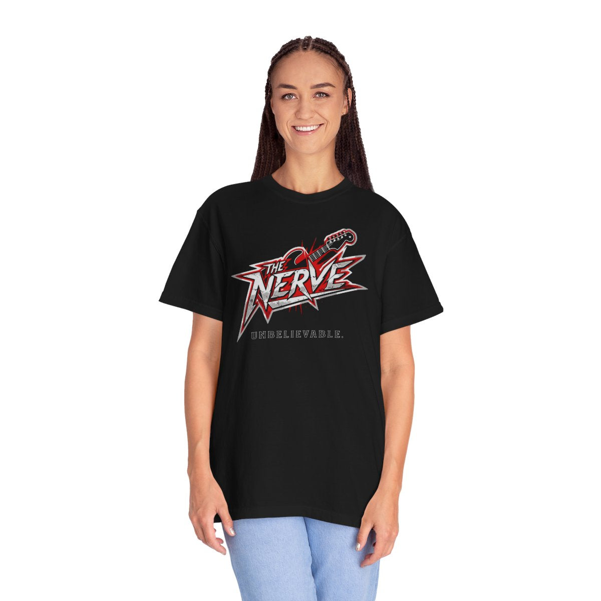 "The Nerve: Unbelievable" Graphic T-Shirt — Funny Classic Rock Logo Tee