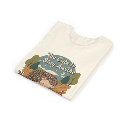 "Too Cute to Stay Awake" Hedgehog Youth Tee — Cute Sleeping Animal Kids Shirt